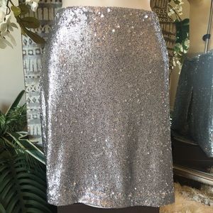 WHBM Silver Sequin  Skirt